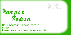 margit kopsa business card